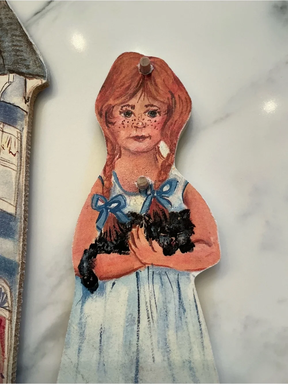 Blue Victorian Doll and House Playset - Decorative Paper Dolls